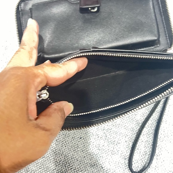 All saints metallic leather long wallet/wristlet - Picture 3 of 16